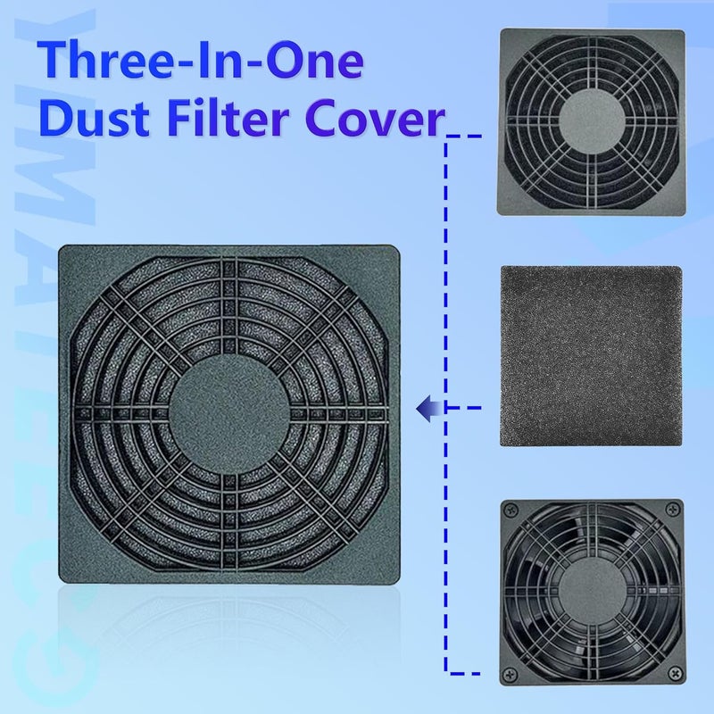 YIMATEECO Dust Filter PC 120mm Cooling Fan Filter Dustproof Cover, 2 Pack PC Case Fan Grill ABS Protective Dust Guard Mesh Cover with Screws for Computer Case Cooling Fans, Effective Dust Protection - Image 3